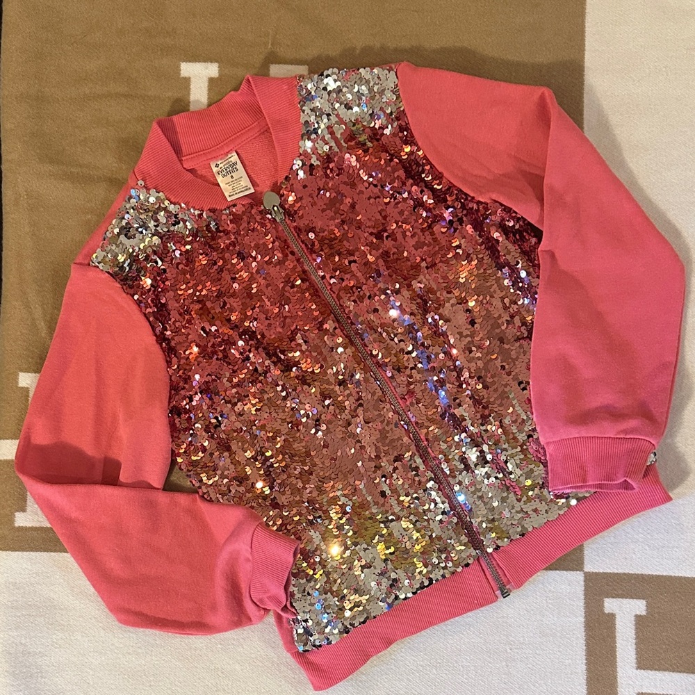 Glittery Pink Sequin Kids Hoodie